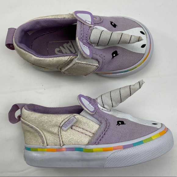 Vans Other - VANS Asher V  Unicorn Low Profile Slip On Sneakers size 4